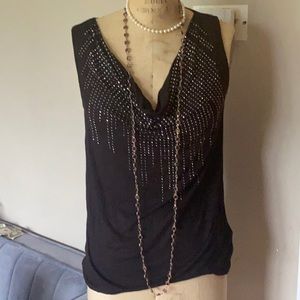 Black rhinestone top